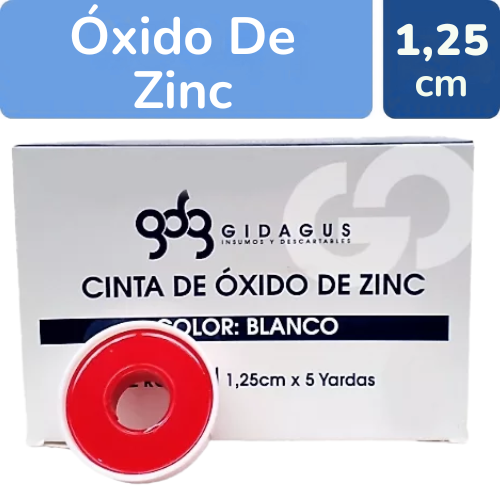 ADHESIVO OXIDO DE ZINC COLOR BLANCO 1.25CM X 5YDS (GIDAGUS)