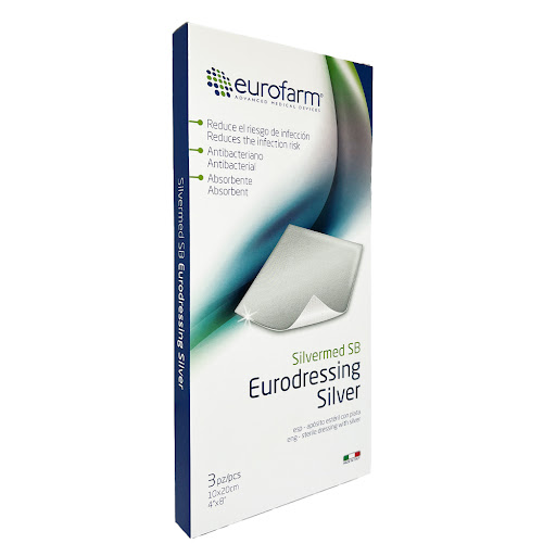 EURODRESSING APOSITO SILVERMED CON PLATA 10X10CM X 1