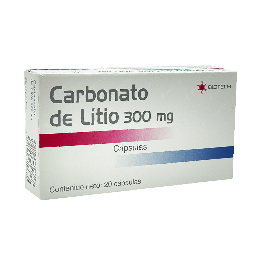 CARBONATO DE LITIO 300MG CAP X 20 (BIOTECH)