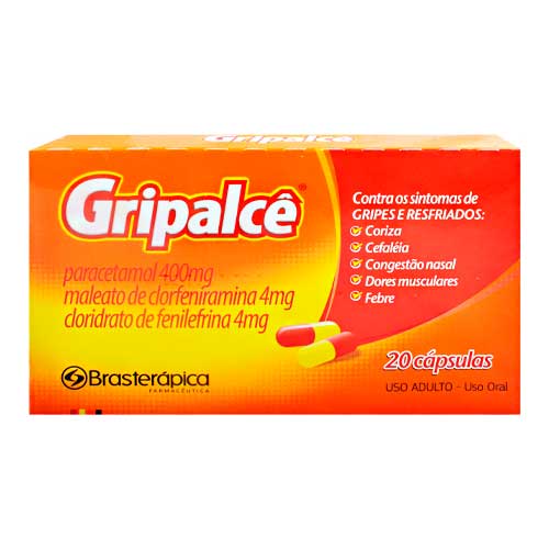 GRIPALCE PARACETAMOL CLORFENIRAMINA FENILEFRINA CAP X 20