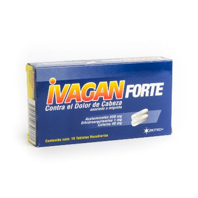 IVAGAN FORTE ACETAMINOFEN CAFEINA DIHIDROERGOTAMINA TAB X 10
