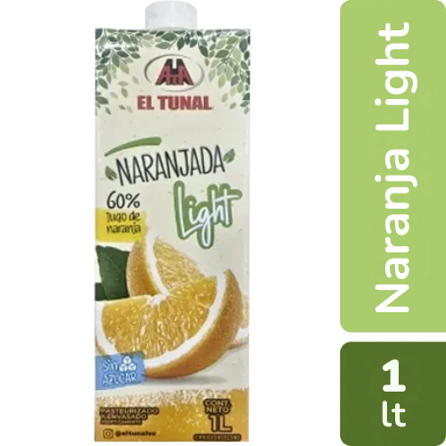 JUGO EL TUNAL NARANJA LIGHT SIN AZUCAR 1LT