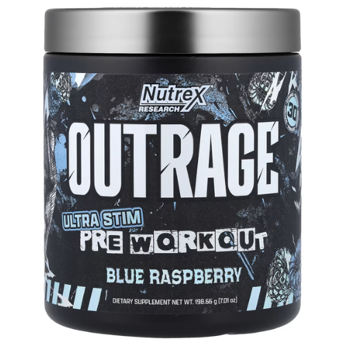 OUTRAGE PRE WORKOUT SABOR FRAMBUESA AZUL 30SERV POLVO 198GR
