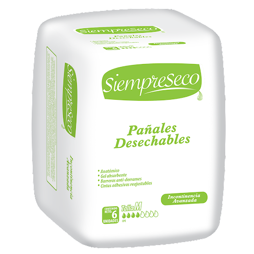 PAÑAL ADULTO TALLA M X 6 UND (SIEMPRE SECO)