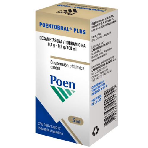 POENTOBRAL PLUS TOBRAMICINA DEXAMETASONA 0.1-0.3% SOL OFT 5ML