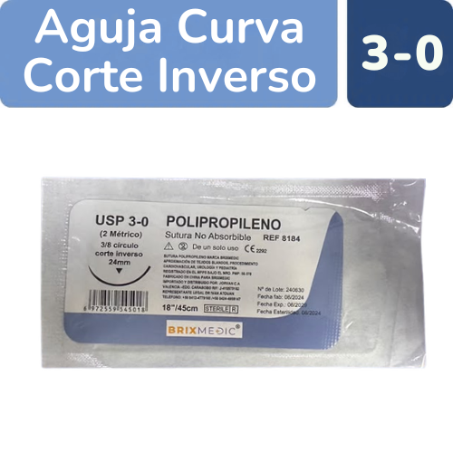 SUTURA PROLENE 3-0 AGUJA CURVA 24MM 45CM X 1 UND