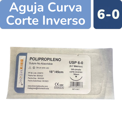 SUTURA PROLENE 6-0 AGUJA CORTANTE 16MM 45CM X 1
