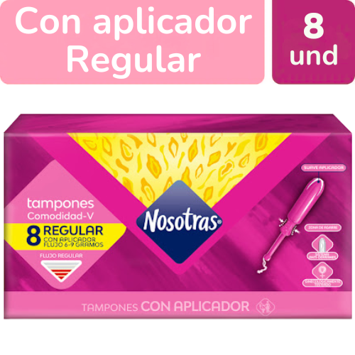 TAMPONES NOSOTRAS FLUJO REGULAR CON APLICADOR X 8