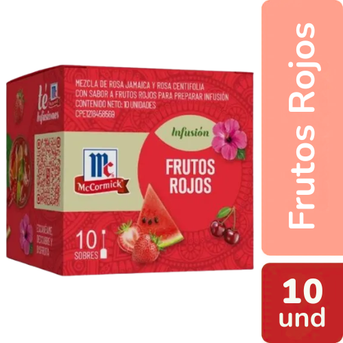 TE FRUTOS ROJOS SOBRES X 10 (MC CORMICK)
