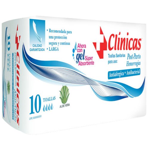 TOALLAS POST PARTO X 10 UND (CLINICAS)