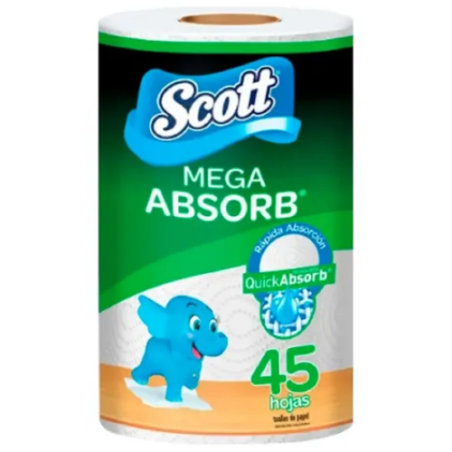 TOALLIN SCOTT MEGA ABSORBENTE X 45 HOJAS
