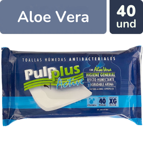 TOALLITAS HUMEDAS PULPLUS ALOE VERA X 40 UND