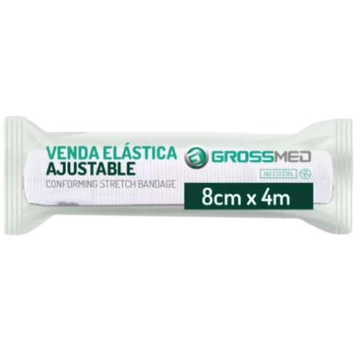 VENDA ELASTICA 08CM AJUSTABLE X 4M (GROSSMED)