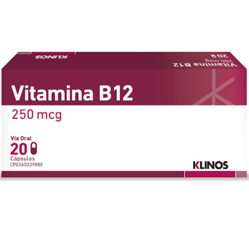 VITAMINA B12 250MCG CAP X 20 (KLINOS)