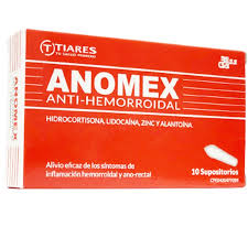 ANOMEX HIDROCORTISONA LIDOCAINA SUPOSITORIO RECTAL X 10