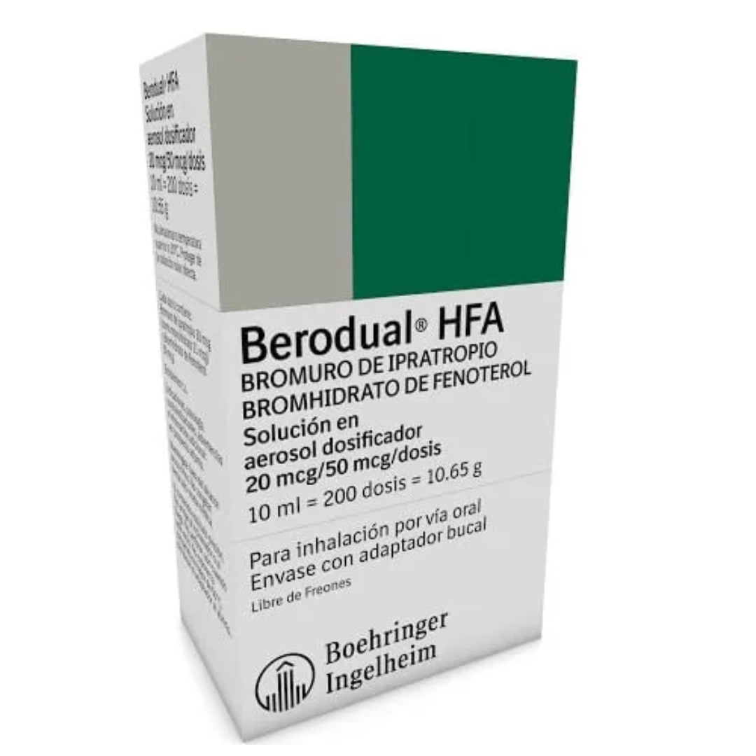 BERODUAL IPRATROPIO FENOTEROL 20-50MCG INH 200 DOSIS