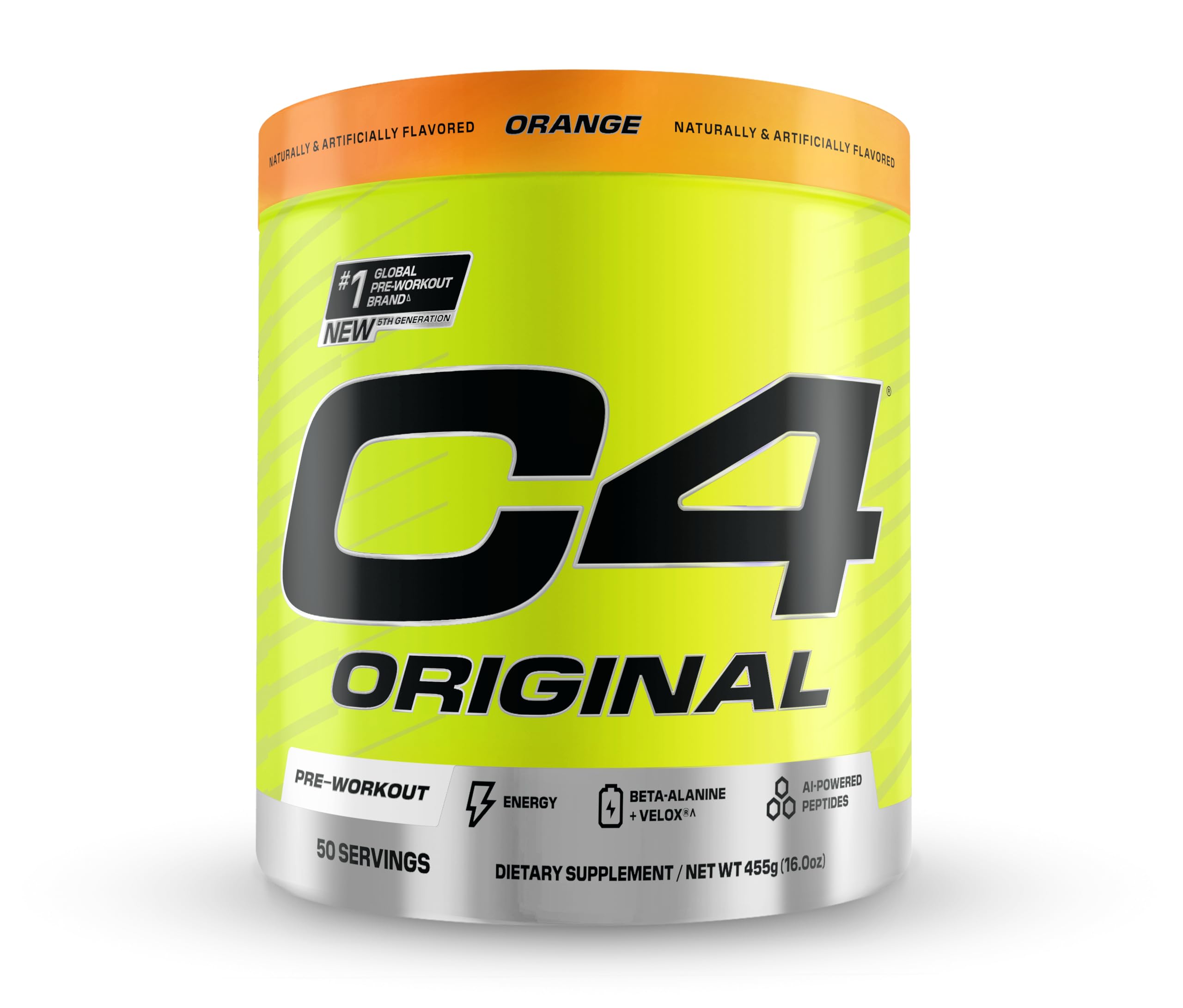 C4 ORIGINAL PRE WORKOUT SABOR NARANJA 50SERV POLVO 455GR