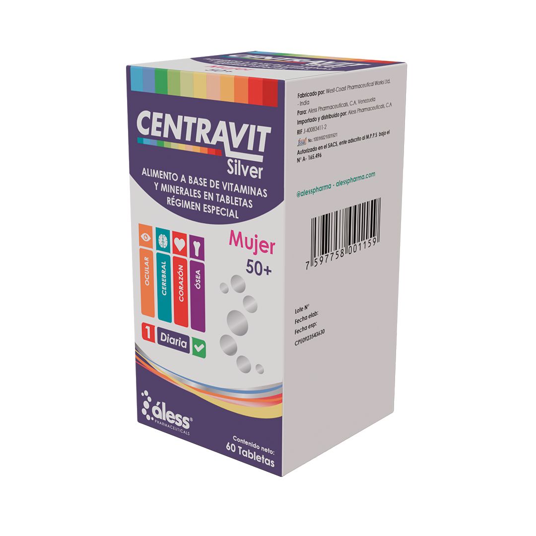 CENTRAVIT SILVER MUJER 50+ MULTIVITAMINICO TAB X 60
