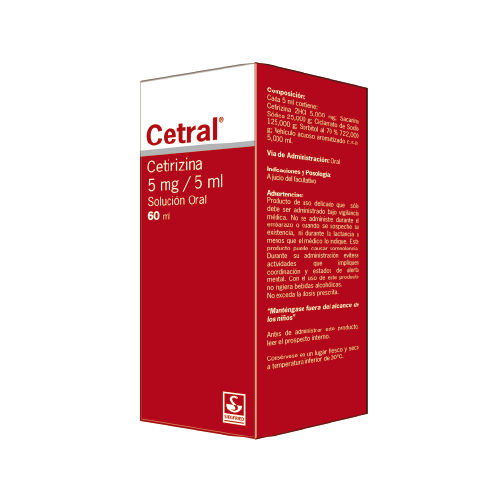 CETRAL CETIRIZINA 5MG/5ML JBE 60ML