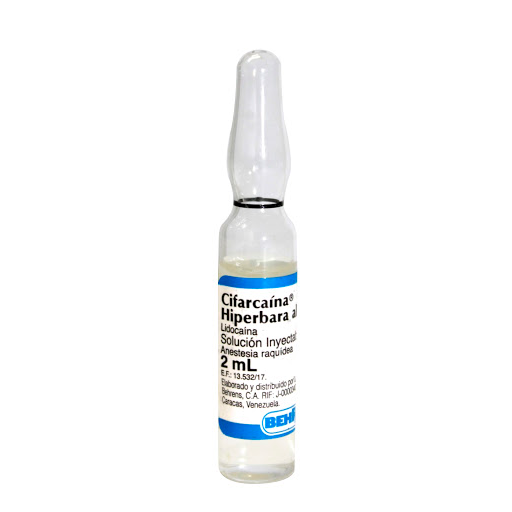 CIFARCAINA LIDOCAINA HIPERBARA 5% AMP X 1