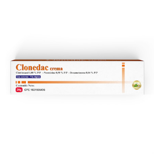 CLONEDAC CLOTRIMAZOL NEOMICINA DEXAMETASONA CREMA 20GR