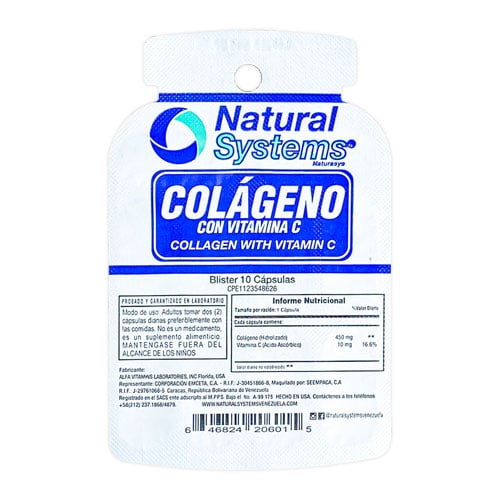 COLAGENO VITAMINA C 460MG CAP X 10 (NATURAL SYSTEMS)