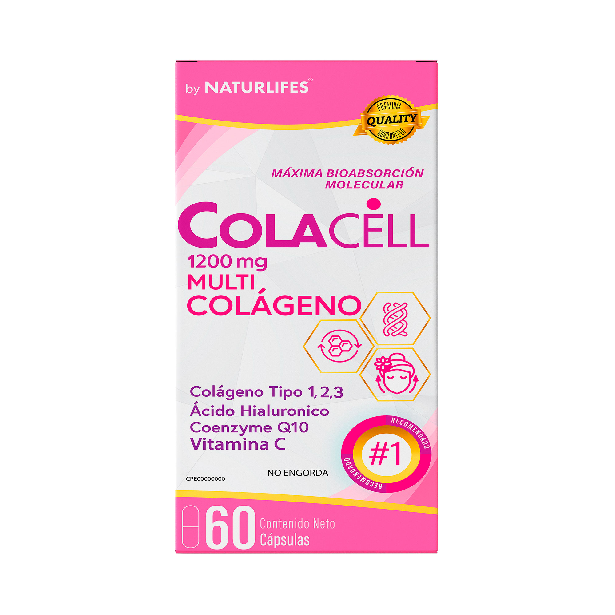 COLACELL COLAGENO 1-2-3 ACIDO HIALURONICO CQ10 CAP X 60