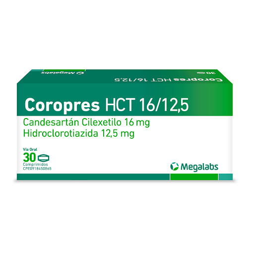 COROPRES HCT CANDESARTAN HIDROCLOROTIAZIDA 16-12.5MG TAB X 30