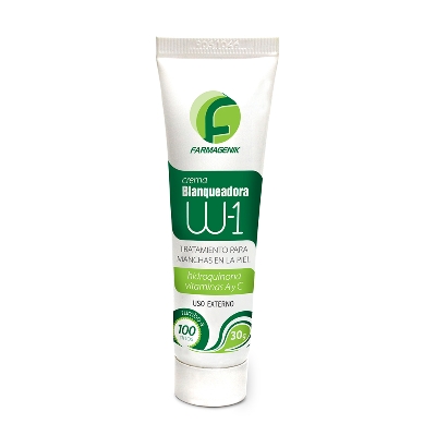 CREMA BLANQUEADORA W-1 HIDROQUINONA VITAMINA A Y C 30GR