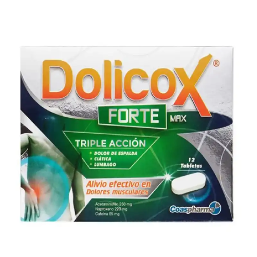 DOLICOX FORTE NAPROXENO ACETAMINOFEN CAFEINA TAB X 12