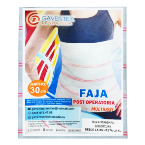 FAJA POST OPERATORIA 30CM TALLA STANDARD GAVENTEX