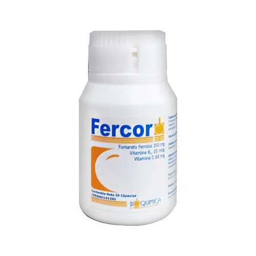 FERCOR HIERRO VITAMINA B12 VITAMINA C 350-25-60MCG TAB X 30