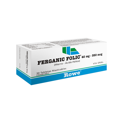 FERGANIC FOLIC HIERRO ACIDO FOLICO TAB MASTICABLE X 30