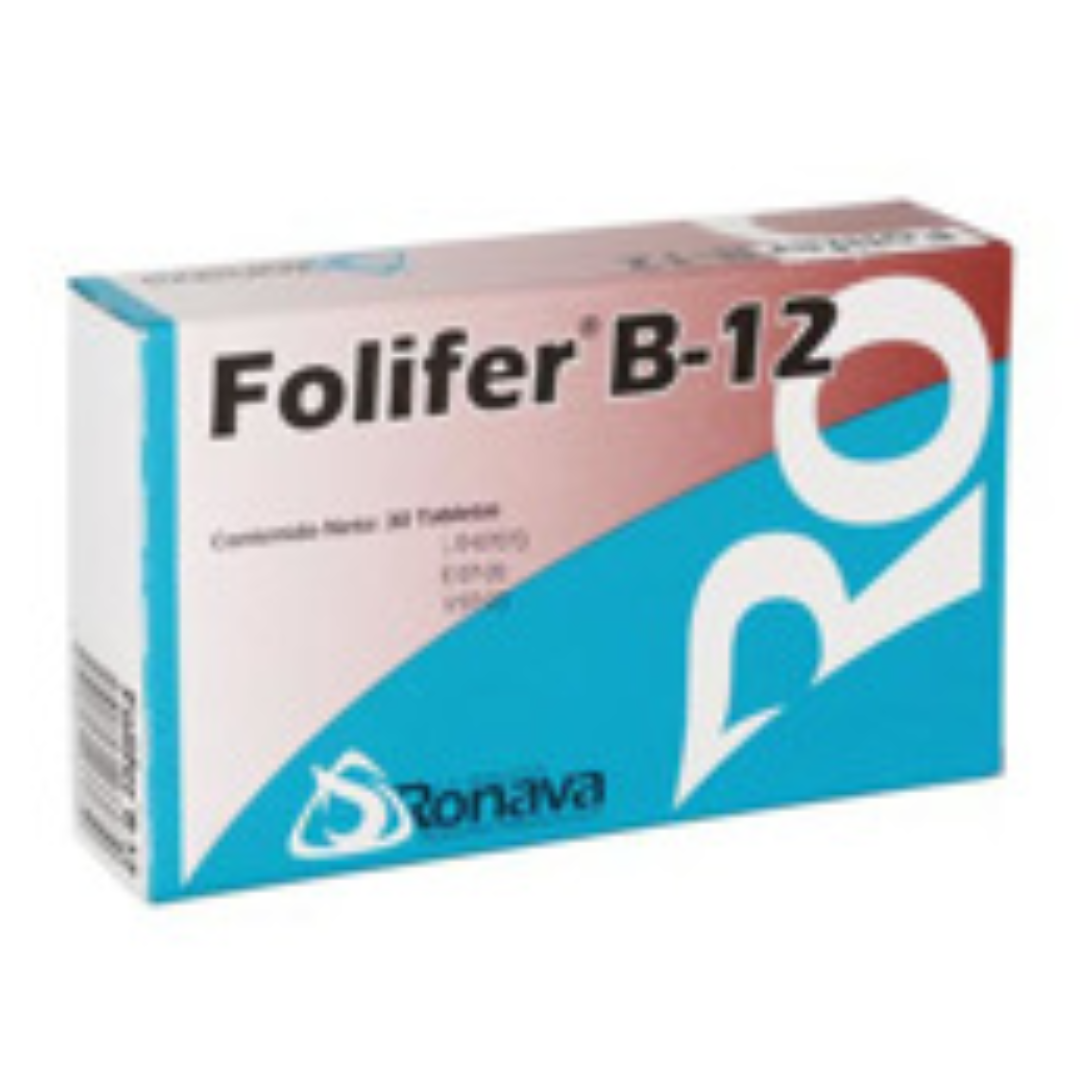 FOLIFER B12 HIERRO VITAMINA B12 TAB X 30