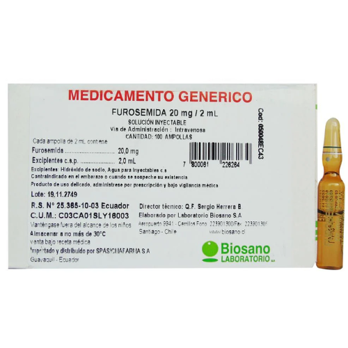 FUROSEMIDA 20MG AMP I.M-I.V 2ML X 1 (BIOSANO)