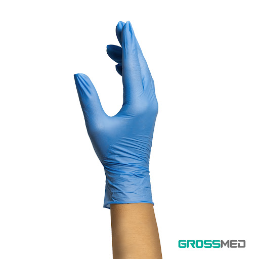 GUANTES DE NITRILO COLOR AZUL TALLA M X 1 GROSSMED