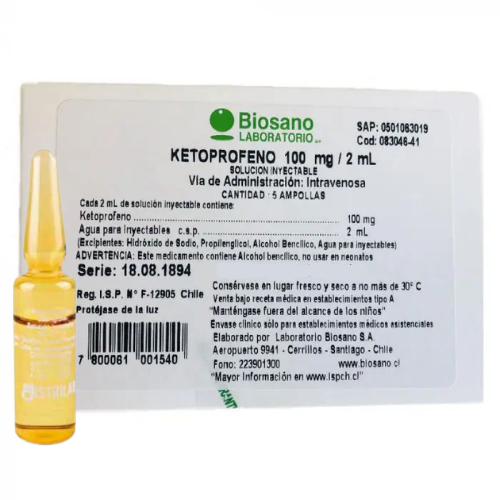 KETOPROFENO 100MG AMP I.M-I.V 2ML X 1 (BIOSANO)