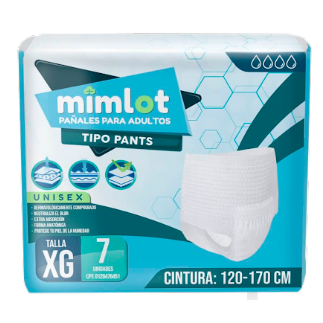 PAÑAL ADULTO TIPO PANTS TALLA XG X 7 UND (MIMLOT)