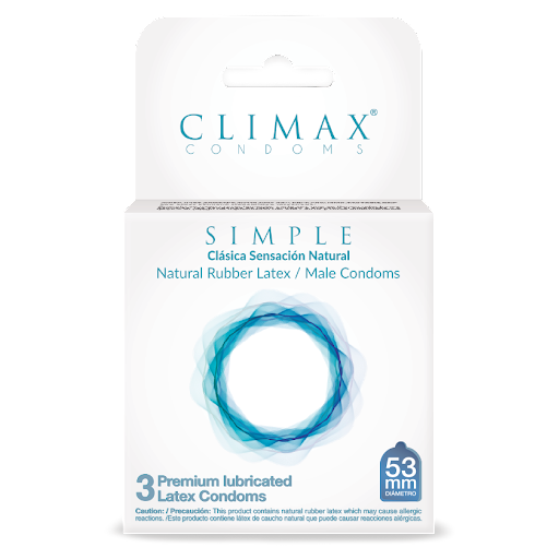 PRESERVATIVOS CLIMAX SIMPLE LATEX 53MM X 3 UND